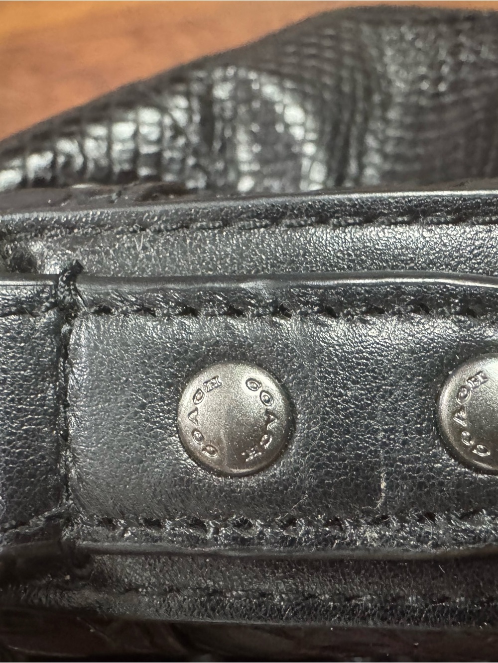 Coach F35928 Black Python Embossed Leather Drawstring Bucket Bag - Picture 11 of 16
